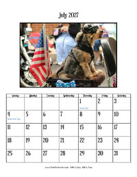 July 2027 Photo Calendar