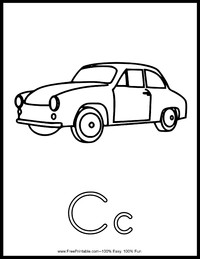 Letter C Alphabet Coloring Page