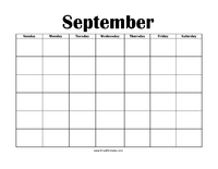 Perpetual September Calendar
