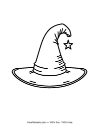 Halloween Coloring Page Witch Hat