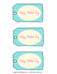 Mother's Day Teal Gift Tag