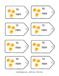 Halloween Gift Tag Candy Corn