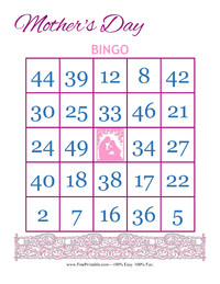 Mother's Day Bingo Card 3