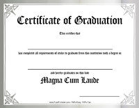 Certificate of Graduation Magna Cum Laude