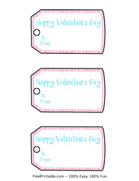 Valentine Pink Stripes Gift Tags