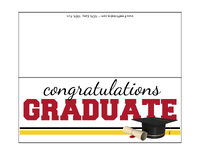 Red and Gold Graduation Card
