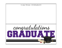Purple and Black Graduation Card