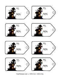 Halloween Gift Tag Haunted House