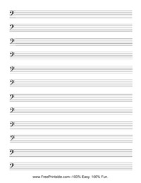 Blank Sheet Music Bass Clef