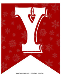 Winter Holiday Alphabet Banner Y