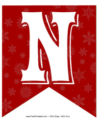 Winter Holiday Alphabet Banner N