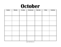 Perpetual October Calendar
