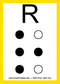 Braille Flash Card R