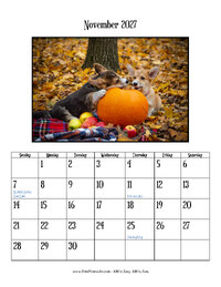 November 2027 Photo Calendar