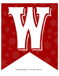 Winter Holiday Alphabet Banner W