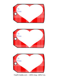 Valentine Heart Plaid Gift Tags