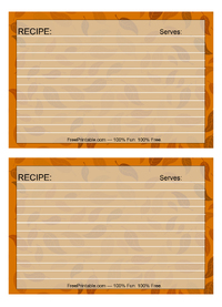 Brown Leaves Recipe Card