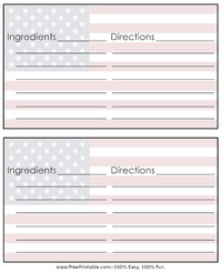 American Flag Recipe Cards