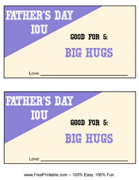Father's Day IOU Hugs