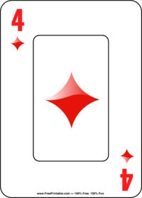 Four of Diamonds Playing Card