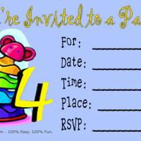 4th Birthday Party Invitation