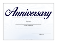 Anniversary Certificate