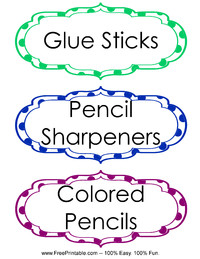 Classroom Labels Colored Pencils