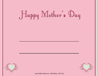 Mother's Day Hearts Certificate