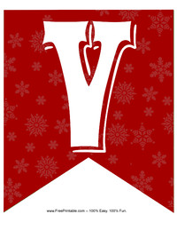 Winter Holiday Alphabet Banner V