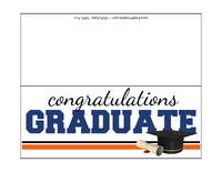 Blue and Orange Graduation Card