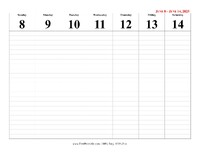 2025 Weekly Calendar 24