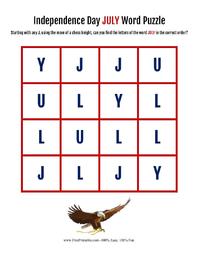 July Word Puzzle