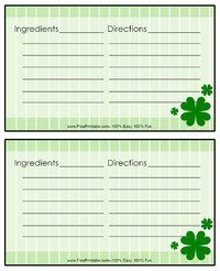 Irish Recipe Cards