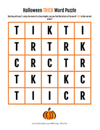 Halloween Trick Word Puzzle