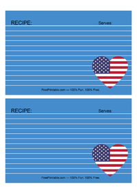 Independence Day Recipe Card Flag