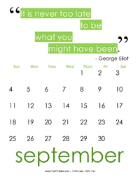 September 2017 Quote Calendar