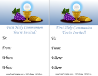 Blue Communion Invitation