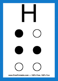 Braille Flash Card H