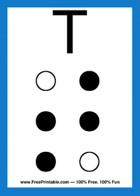 Braille Flash Card T
