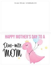 Dinosaur Mom Mothers Day Card