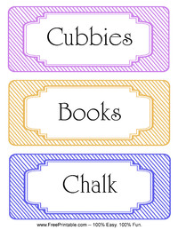 Striped Classroom Labels Books