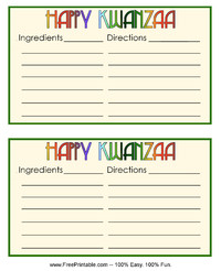 Happy Kwanzaa Recipe Card