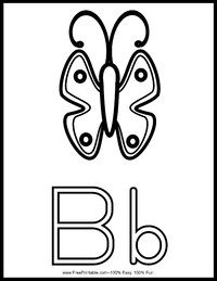 Letter B Alphabet Coloring Page