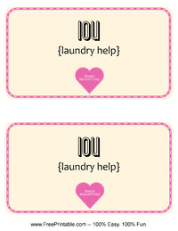Mother's Day IOU Laundry