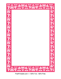 Pink And Red Hearts Valentine Stationery 