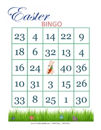Easter Bingo Card 1