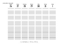 2026 Weekly Calendar 5