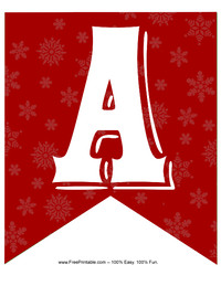Winter Holiday Alphabet Banner A