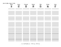 2026 Weekly Calendar 20