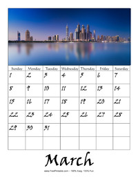 March 2020 Picture Calendar
